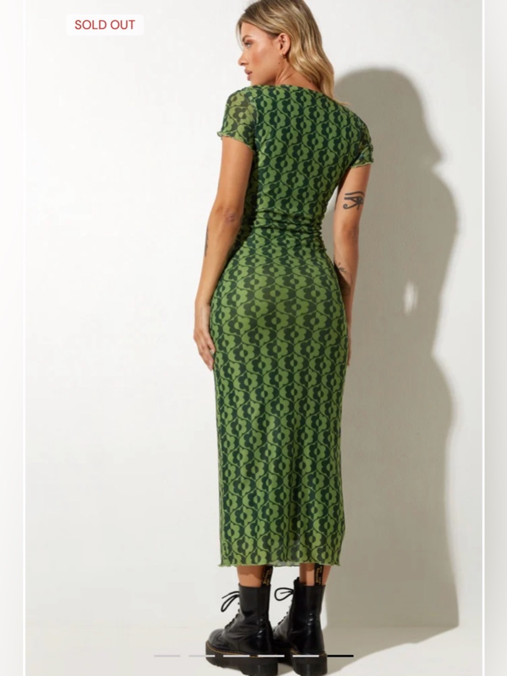 MOTEL ROCKS Happyella Midi Dress In Wavy Daisy Green NWT SIZE MEDIUM - Picture 5 of 7